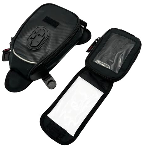 Zaino da serbatoio per moto, magnetico, borsa da serbatoio magnetica, borsa trasparente – zaino da serbatoio per moto, forte base magnetica, tasca anteriore trasparente per donna e uomo