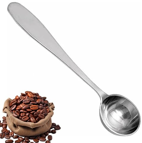 5ml Coffee Scoop Measuring Spoon 1 Pack, Metal Teaspoon Measuring Scoop, Stainless Steel Teaspoon with Long Handle, Loose Tea/Ground Coffee/Milk Brewin/Protein Powder/Espresso/Matcha/Sugar Spoon