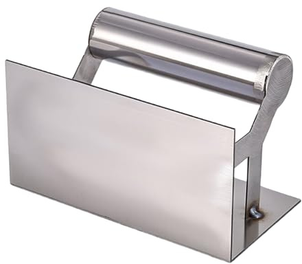 Cazzuola professionale con bordi quadrati e corpo in acciaio inox, manico confortevole, per angoli a parete, con manico morbido, cazzuola angolare
