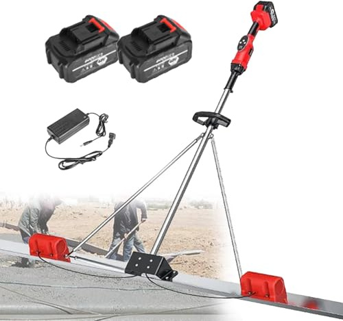 Zowdrix Elektrischer Estrich Zement Nivelliermaschine, Power GläTtekelle Vibration Beton, Mit 9 Geschwindigkeit Einstellung, FüR StraßEnbau 2*Battery-2M