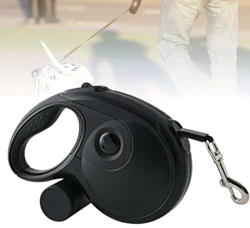 Behogan Hundeleine Ausziehbar, 8m Einziehbare Hundeleine mit abnehmbarem Kotbeutelhalter für Hunde, Rollleine Einziehbare Hundeleine, Hundeleine Bissfeste, 360° Drehhaken Rollleine für Hunde, 10kg