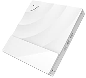 Videoplayer, Tragbares Hochgeschwindigkeits-USB 3.0-CD-DVD-RW-Optiklaufwerk Externes Slim-Disk-Lesegerät Desktop-PC-Laptop-Tablet Promotion-DVD-Player(White)