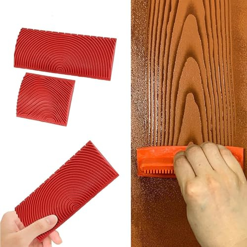 Set di strumenti per venature del legno, strumento per pittura con venature del legno, rullo per pittura con venature del legno, strumento per pittura fai da te in gomma per decorazione artistica da