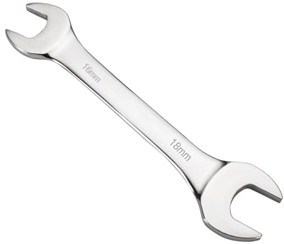 Mandouer 16mm x 18mm Double Open End Spanner, Metric CR-V Steel Wrench | Chrome vanadium steel, durable and rust-resistant, perfect for car repair, bike maintenance, home DIY projects (1-piece)