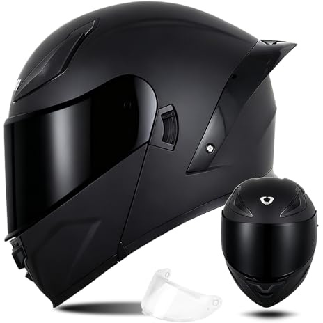 CZSBXBHD Motorradhelm Für Herren Klapphelm Integralhelm ECE Zertifiziert Mit Doppelvisier Sonnenblende Modular Helm Geeignet Für Motorrad Damen Rollerhelm Scooter Moped