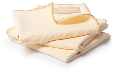 Jemako Profituch Plus S, 3er Pack, Mikrofaser Reinigungstücher, Polyester-Mischung, 45x40 cm, Rechteckig, Waffelmuster, für Haushalt, Fenster & Auto (Ivory)