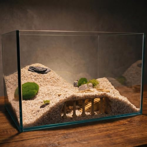 REEFSCAPE Roman Column Aquarium Cave, 3D Print Fish Hideout for Aquarium Fish Tank Decor, for Viewing Shrimp, Betta Fish, Corydora, Catfish, Pleco (White, M)
