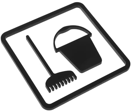 HOODANCOS 2 Stück Acryl Türschild für Reinigungsräume 10x10cm Wasserbeständig Matte Schwarze Oberfläche Gewerbliche Hinweisschilder für Einkaufszentren Hotels und Bürogebäude