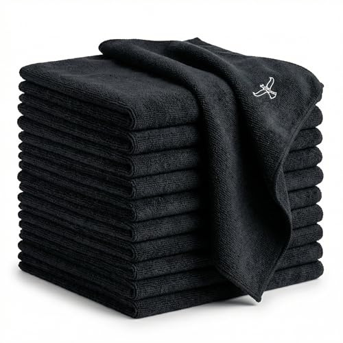 Pheniox Barista Mikrofasertücher 12er Set – 32×32 cm, 300 GSM, waschmaschinengeeignet – Reinigungstücher für Siebträger, Kaffeemaschine & Barista-Zubehör