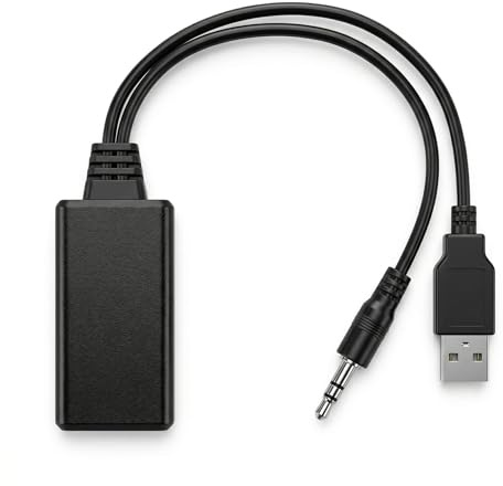 Adattatore Bluetooth AUX per auto, ricevitore 5.0 per trasmissione musicale HiFi, 3,5 mm | Bluetooth 5.0, audio HiFi, trasmissione senza perdite, adatto per veicoli senza Bluetooth, porta AUX da 3,5 mm
