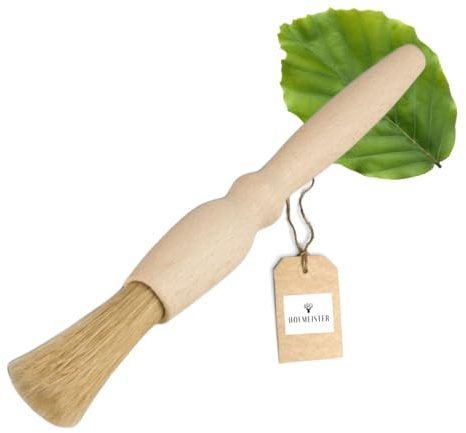 HOFMEISTER® Backpinsel Holz rund 18 cm – Haushaltspinsel aus Buchenholz mit Naturborsten, zum Bestreichen von Teig, Gebäck und Fleisch (1 Stück)