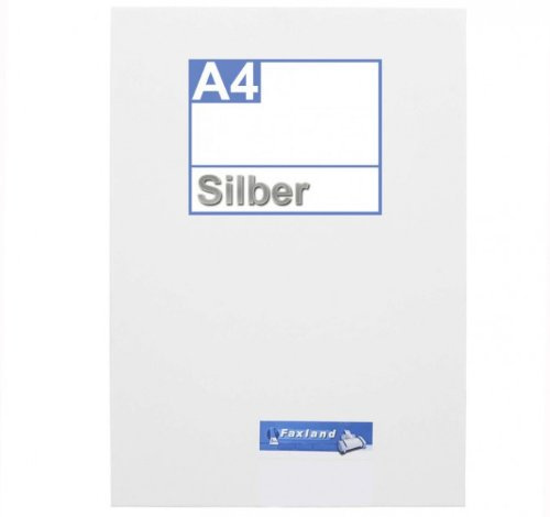 Klebefolie 100 x DIN A4 silber - Druckerfolie, klebend, zum bedrucken, Wetterfest, Wasserfest für Laserdrucker, Outdoor