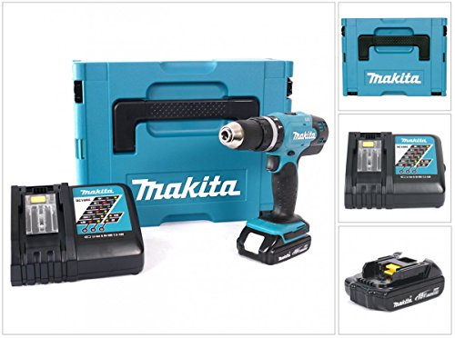 Makita DHP 453 y1j de D 18 V Batería atornillador inalámbrico en Makpac Incluye BL 1815 N batería + cargador DC18RC