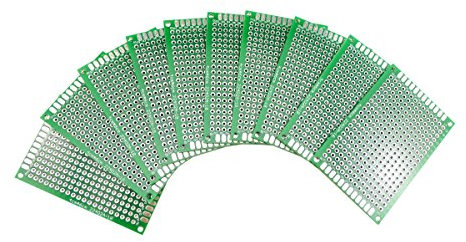Aihasd 10 Pezzi Scheda PCB a Doppio Lato Kit prototipo di breadboard 4x6 cm Circuito Stampato a griglia di Fori breadboard del Circuito