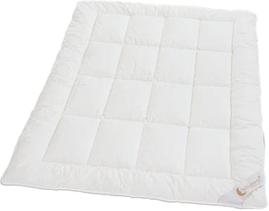 Schlafmond Märchenweich Aloe Vera Ganzjahresdecke 155 x 220 cm – Allergiker Baumwolle Bettdecke mit Kapok Klimafaser für alle Jahreszeiten – Allergiker Decke bis 60 Grad waschbar - Made in Germany