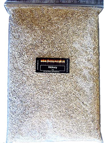 Hickory 0,5 – 1,5 mm, grana 1000 g, trucioli di legno di noce finemente macinato, per affumicatura a freddo e caldo, legno naturale di forestale PEFC certificato HACCP – Fumo potente