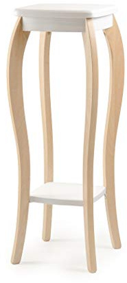FVLFIL bixard Blumenständer, Konsolentisch, Konsole, Beistelltisch, Flurtisch Holz | Weiss & Buche