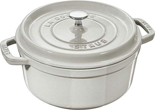 Staub, Cocotte rotonda in ghisa da 2,75 quarti, colore tartufo bianco, prodotta in Francia