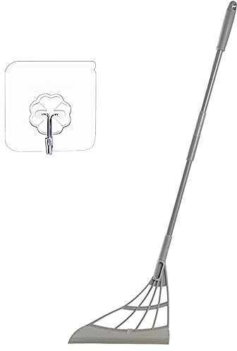 Multifunzione Magic Broom Wipe Squeeze Mop in silicone: spazzatrice leggera per tappeti, spazzatrice 4 in 1, spatola/scopa/raccoglitore di capelli/detergente per pavimenti (Grigio)