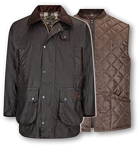 Walker and Hawkes Men's Wax 3-in-1 Greendale Jacket, Brown - 3X-Large