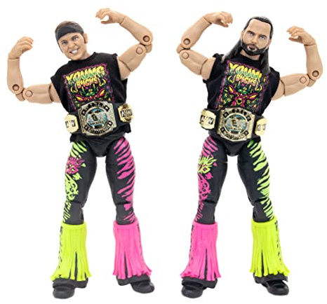 All Elite Wrestling UNRIVALED Lot de 2 figurines The Young Bucks de 15,2 cm Matt Jackson et Nick Jackson avec accessoires, Multi – Exclusivité Amazon