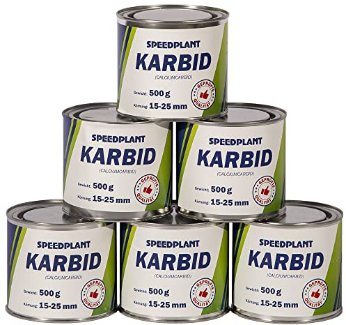 SPEEDPLANT Karbid 3 kg, Körnung 15-25mm, 6x500g Metalldosen