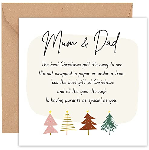 Felbridge Studio Weihnachtskarte für Mama und Papa, Familienkarten, für Mütter, Vater, Mutter, Vater, von Sohn, Tochter, beide von uns Schritt, besonderes, sentimentales großes luxuriöses Geschenk