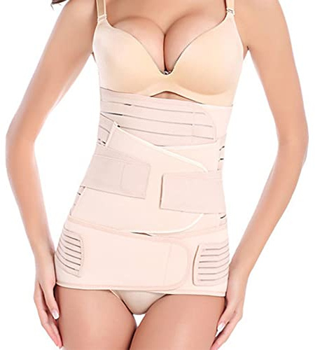 3 i 1 Postpartum Belly Support Recovery Wrap, Postpartum Belly Band Ryggstöd Belly Wrap Belly Band Shapewear, Body Shaper Midje Shapewear, Post Surgery Graviditet Magstöd (M)