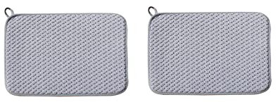 Dish Drying Mat Microfibre Quick Draining Board Pad Mats, Highly Absorbent Plate & Cup Drainer Board Mats for Homer Kitchen Countertop Bathroom Sink [2 Pack Small]