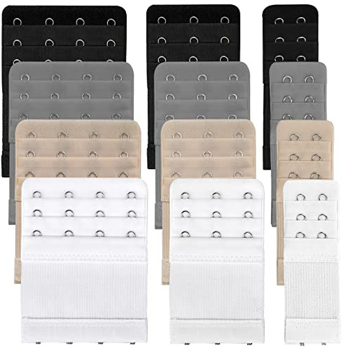 WD&CD 12 Pcs Bra Extenders, 4 Hooks / 3 Hooks / 2 Hooks