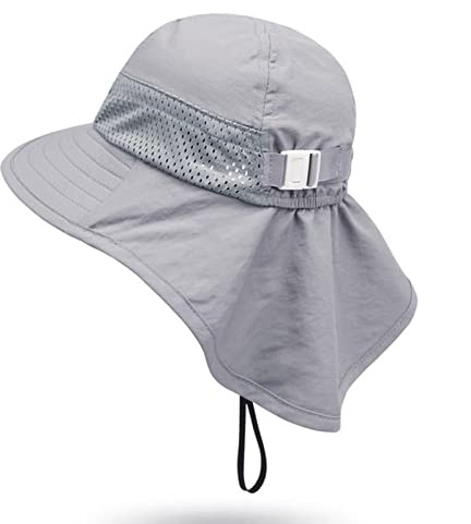 Unisex Baby Sonnenhut Kinder Kleinkind Schirmmütze mit Nackenschutz und Bindebändern UV-Schutz Fischerhüte Sommerhut Breiter Krempe Draussenhut Kopfnetz Hut Schnell Trocknender Cap für Mädchen Jungen