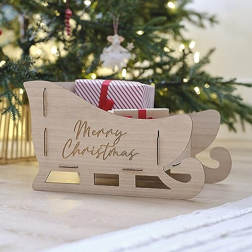 Ginger Ray Christmas Present Wooden Sleigh Zum Füllen von Strumpf-Alternative