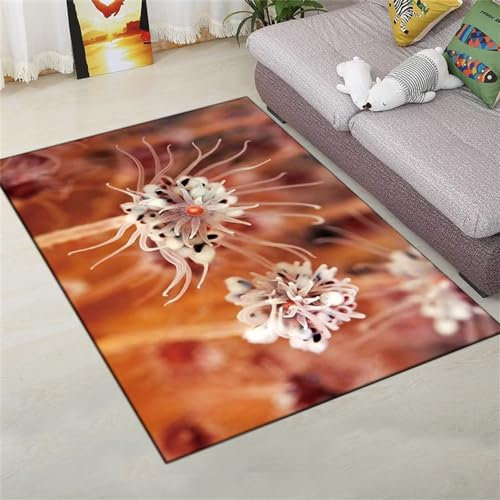 RUGMRZ Teppich Babyzimmer Mädchen Landschaftsblumensalon Teppich mädchen jugendzimmer 22 Braun deko küche Teppich nach Mass Teppich babyzimmer mädchen küchenteppich120x160CM