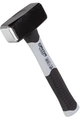 RUTHE Massette Fiberglas 800 g | Marteau robuste DIN 6475 | Masse avec tête en acier noirci | Manche ergonomique 3 composants | Massette durable pour usage professionnel | Fibres de verre incassables