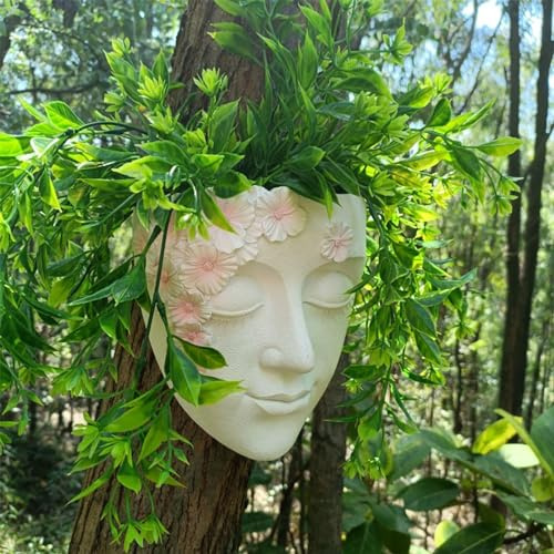 Lembeauty Wand Pflanzgefäß Gesicht | Gesicht Blumentopf Kopf Pflanztöpfe | Harzkopf Wandhalterung Blumenhalter Vase | Personalisierter Gesichts Blumentopf Für Pflanzen Einweihungs Dekoration Geschenk