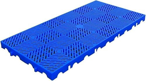 MekUk Kunststoffpalette Kunststoffpaletten for die Lagerung im Keller, schachtelbare Gitterplatten, ineinandergreifende Palette for Garagenlager für Zwinger, Garten, Keller, Patio (Color : Blu, Size