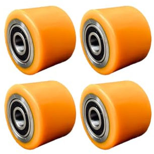 Rouleau De Transpalette Électrique 80x70mm (Dia 80mm, Largeur 70mm) Rouleaux Électriques Pour Chariot Élévateur Rouleaux Porteurs, Bande De Roulement En Poly, Roulements Intégrés, Alésage 20mm (4 Pcs)