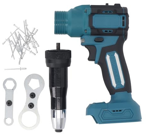 Garosa Pistola Remachadora Inalámbrica con Luz LED, Motor sin Escobillas de Dos Velocidades, para Diversas Tareas de Remachado