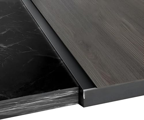 Coayuou Kantenschutzprofil 3 Stück 90cm Fliesen Abschlussprofil Aluminium Profil Ausgleichsprofil Für Ecken Und Kanten(Schwarz,14 * 5mm)