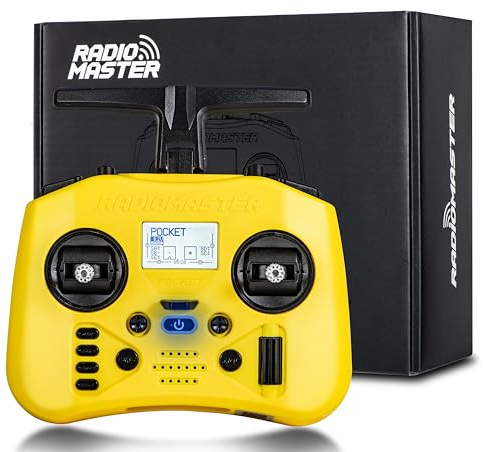 STARDRONE Radiomaster Pocket Hall Gimbal EdgeTX Émetteur Télécommande Portable Léger Lumière LED Intégrée Antenne Pliable (Jaune)