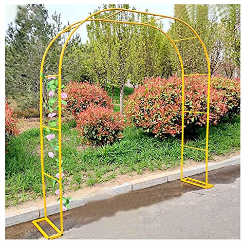 Arco da giardino in metallo con base per piante rampicanti/giallo 1,4 x 2,3 m in ferro battuto gazebo pergola