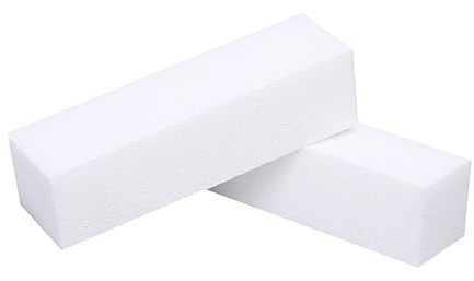 Juego de 12 Pulidores de Uñas de Esponja Blanco para Manicura | Bloque de Lijado de Cuatro Caras, Acabado Fino para Pedicura, Uso Profesional