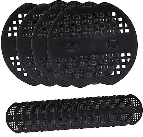ifundom Grapas para Jardinería y Almohadillas De Césped para Fijar Malla Antihierbas, 40 Piezas Negras 6.8x6.5 Cm, Resistentes y Duraderas para Jardín, Césped y Acampar