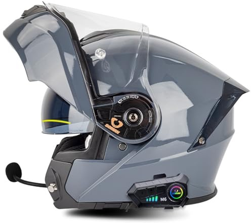 Klapphelm Bluetooth Motorradhelm ECEDOT-Zertifiziert Modularer Helm Erwachsene Damen und Herren Integriert Integralhelm mit Doppelvisier Modularer Motocrosshelme