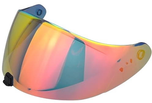 UYTKTN Moto Visière de Casque pour Scorpion EXO-R420, Verres de Casque de Moto Visière Teintée pour Casque de Moto Accessoires de Remplacement Pare-Brise,C Tea Gold-Plated Red