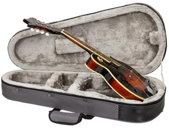Crossrock Mandolin Foam Case for A & F Style | Lightweight Gray Gig Bag with Plush Interior & Storage Pockets (CRP300MAFDG)