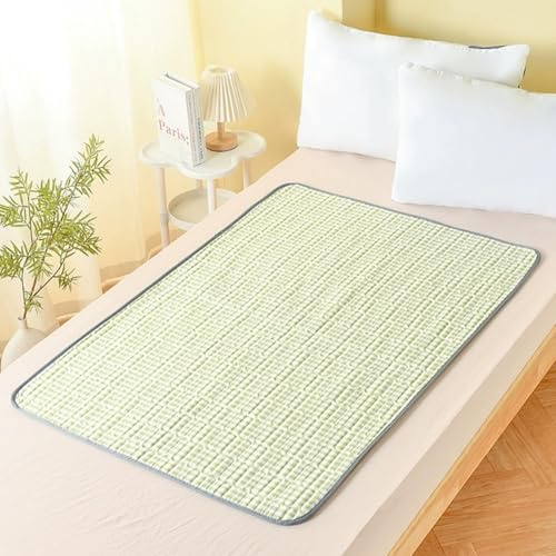 Odot Empapadores Cama Adultos Impermeable, Empapadores Acolchado Absorbentes Reutilizable Lavables Protector de Cama para Silla de Ruedas, Incontinencia, Personas Mayores (Guingán Verde,70x100cm)