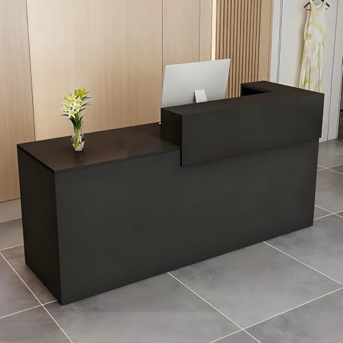 CCUKTFN Empfangstheke mit Schublade und offenen Regalen, moderner Empfangstresen 100–240 cm, Rezeptionstheke für Büro, Salon, Lobby und Einzelhandelsgeschäft
