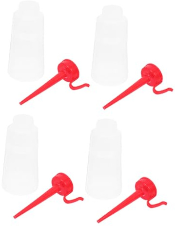 DECORNIJIA 4 Pezzi Distributori Olio per Macchine da Cucire Bottiglie in Plastica con Beccuccio per Applicazione Precisa e Manutenzione Versatile