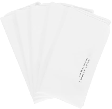 GALPADA 5Pcs White Microfiber Record Cleaning Cloths for Vinyl, Cds, and Glasses – Reusable, Dust-Free Polishing Cloths Suitable for Car and Audio Disc Cleaning